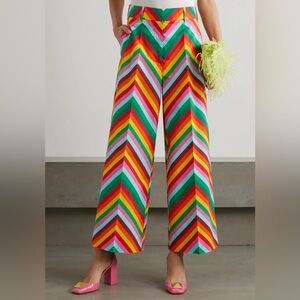 ⚡️🌺🌻NWOT VALENTINO Cotton Poplin Multi-Color Chevron print pants (SZ 4)